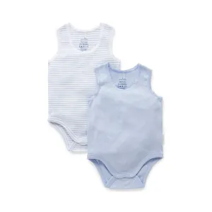 2 pack Rib Bodysuit - Pale Blue Pack