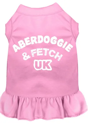 Aberdoggie Uk Screen Print Dress Light Pink Sm (10)