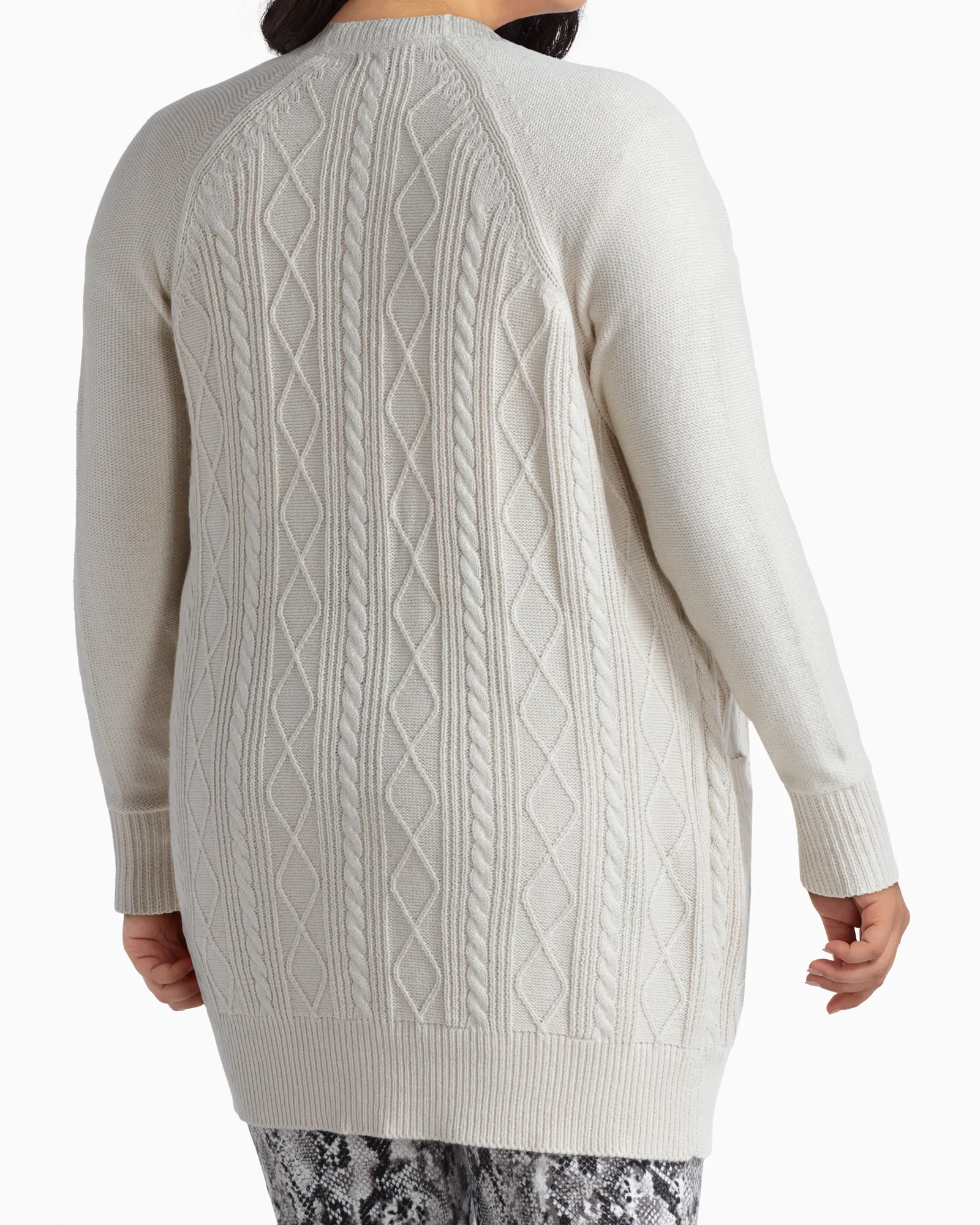 Anastasia Cable Cardigan | White