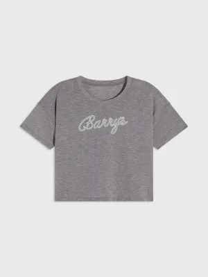 BARRY'S HEATHER GREY ROSE CROP TEE