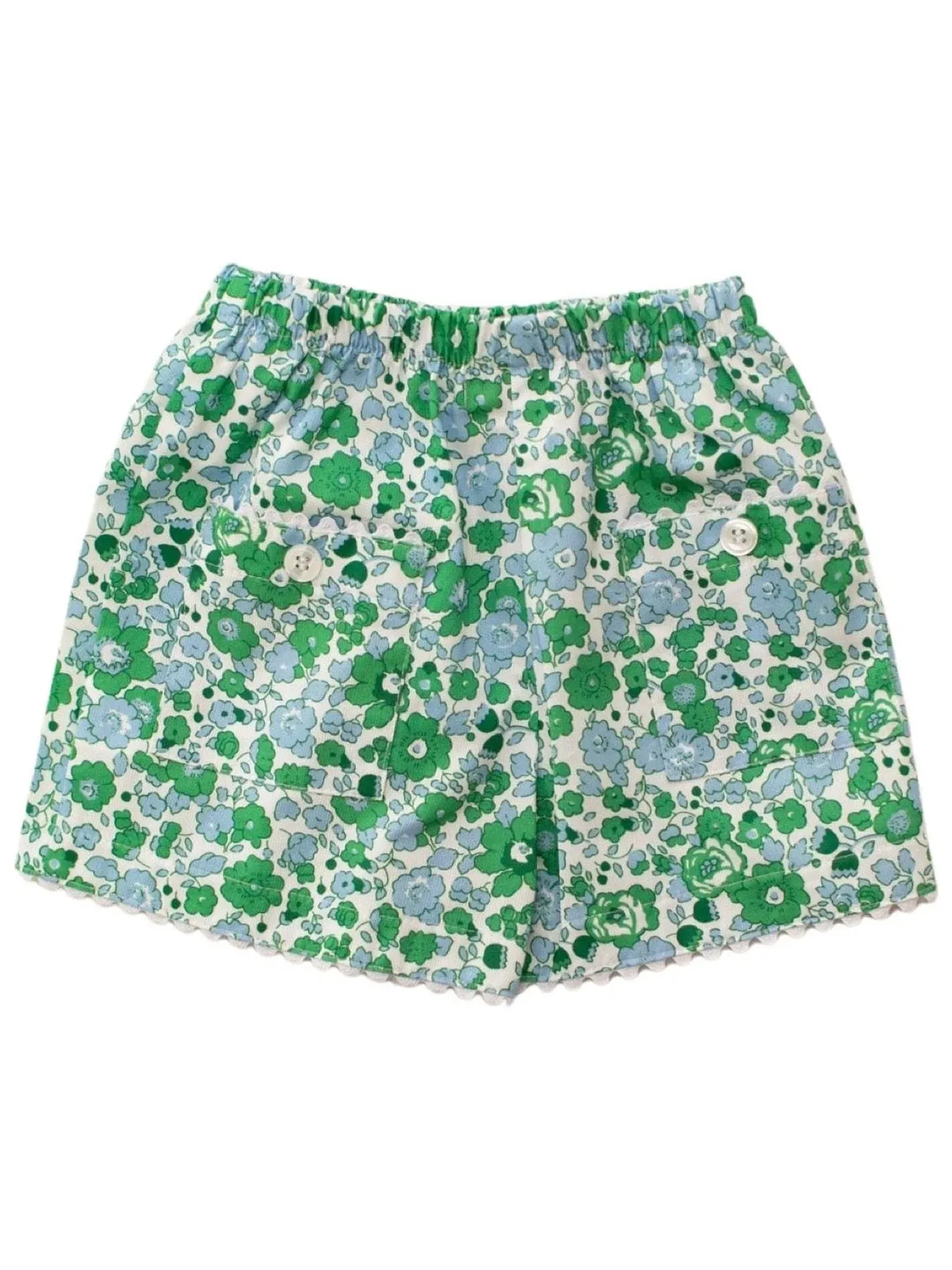 Blue/Green Floral Pocket Shorts