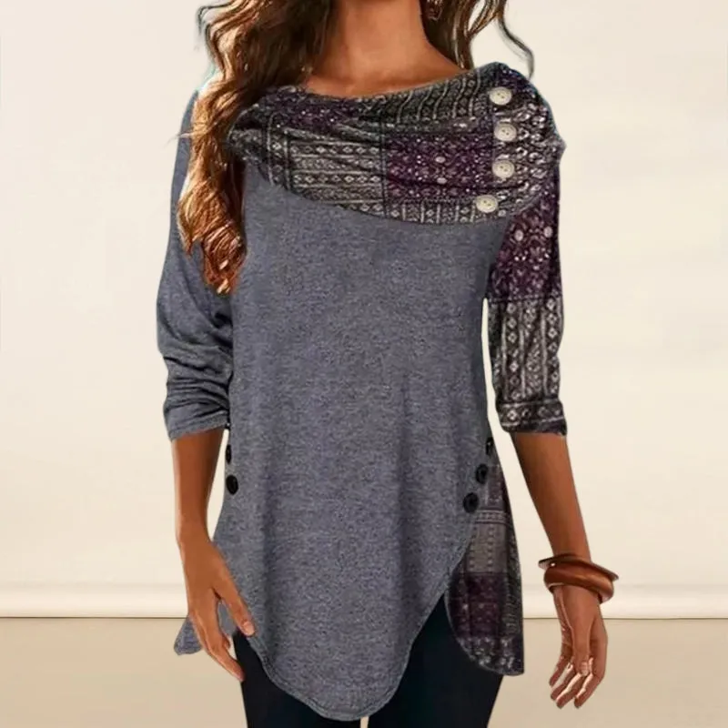 Buttoned Loose Panels T-shirt