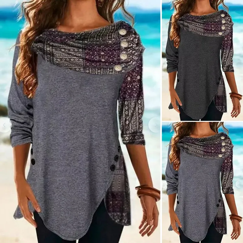 Buttoned Loose Panels T-shirt