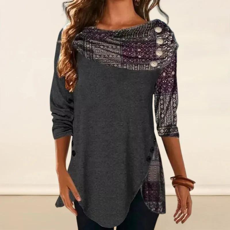 Buttoned Loose Panels T-shirt