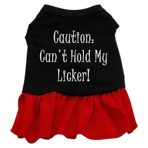 Can't Hold My Licker Screen Print Dress Black with Red XXXL (20)