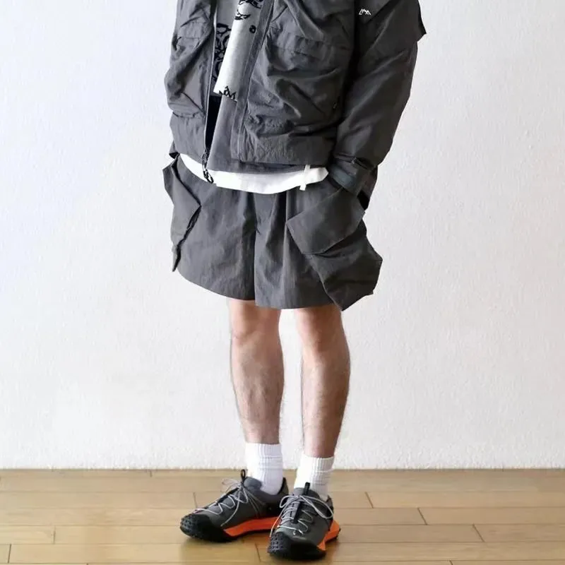 Comfy Japanese Waterproof Urban Shorts with Multi-pocket Design