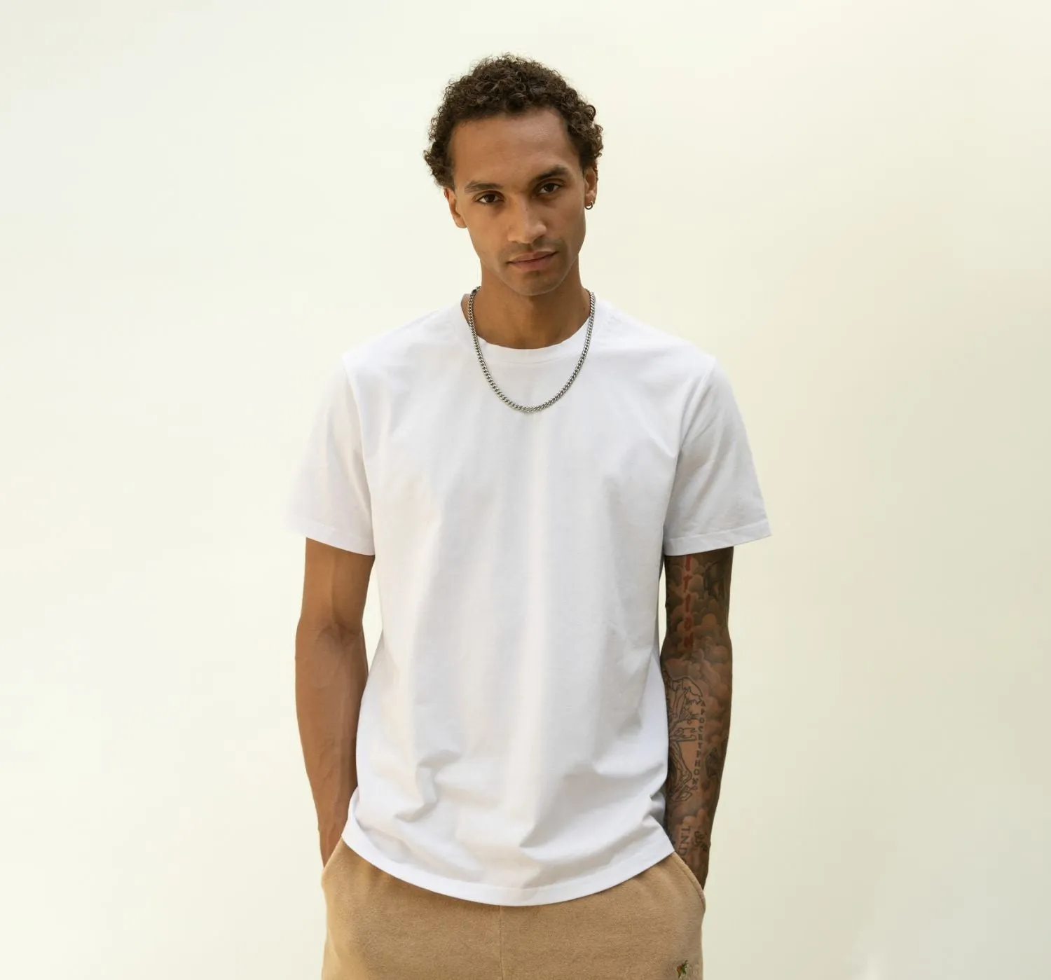 Curved Hem Tee | White