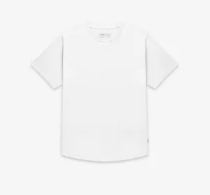 Curved Hem Tee | White