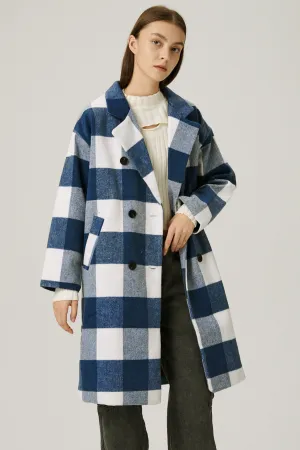 Dolly Double Breasted Coat in Plaid