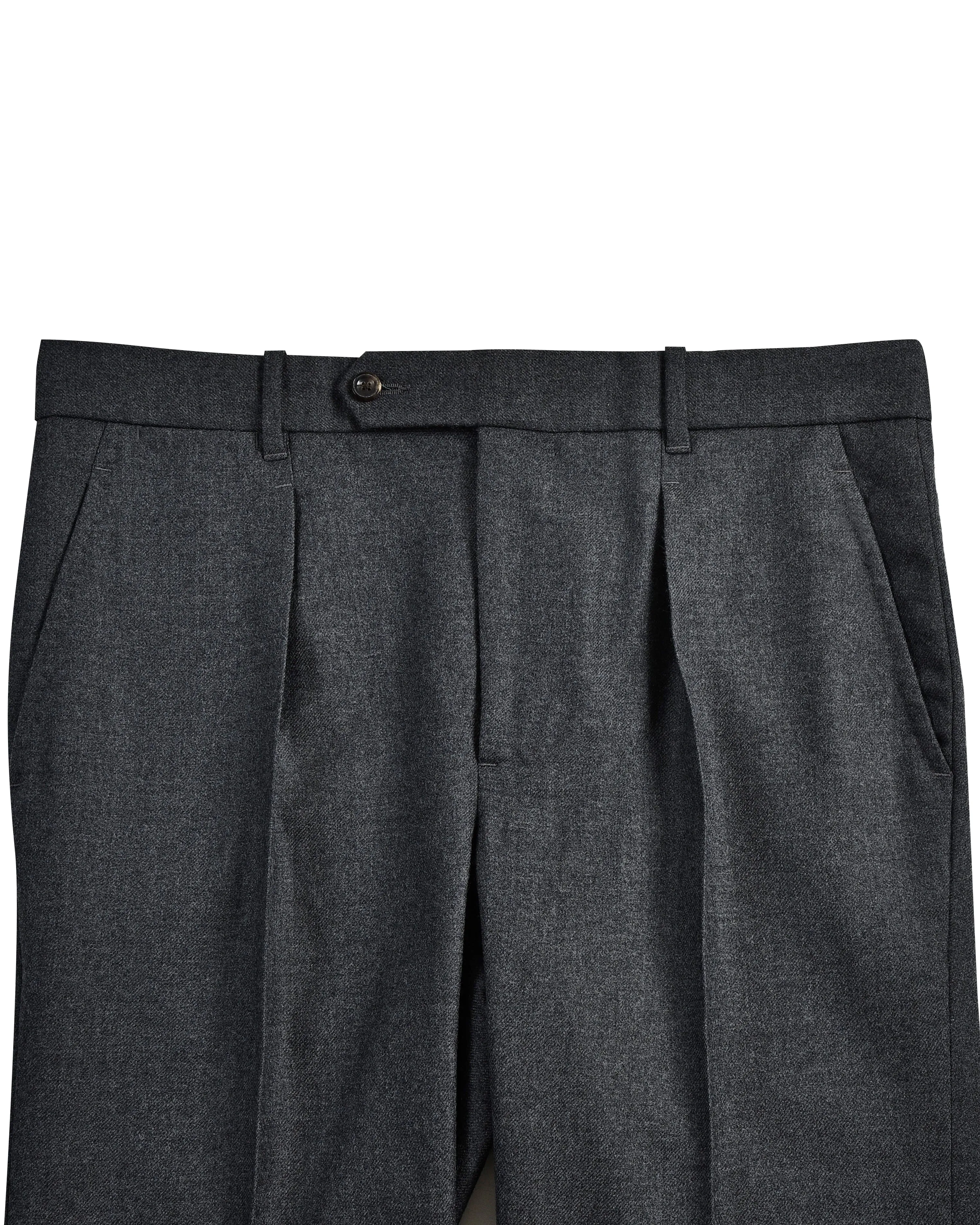 Dugdale Dark Grey Wool Flannel Pant