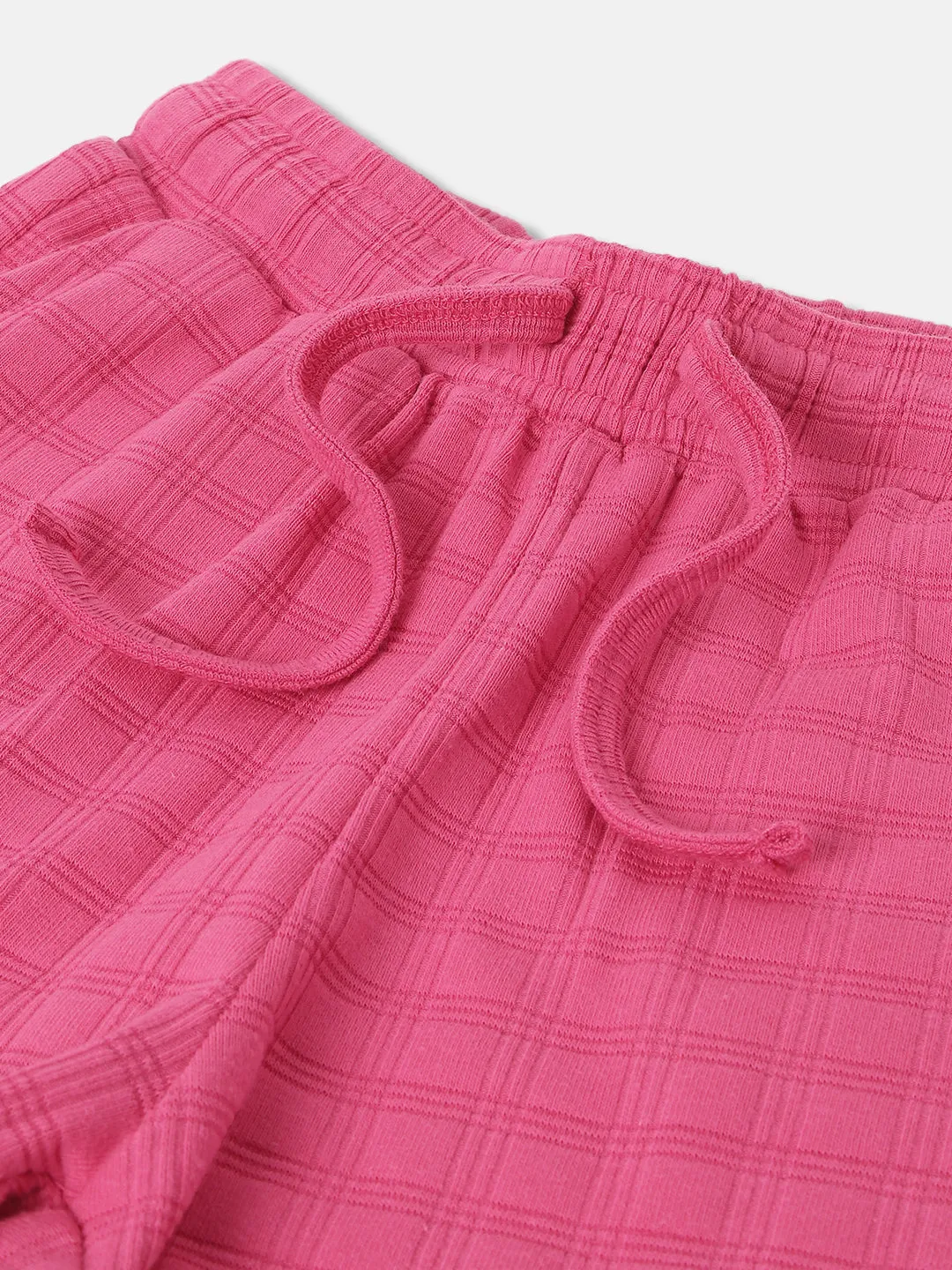 Elle Kids Girls Pink Solid Relaxed Fit Shorts