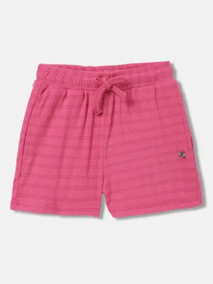 Elle Kids Girls Pink Solid Relaxed Fit Shorts