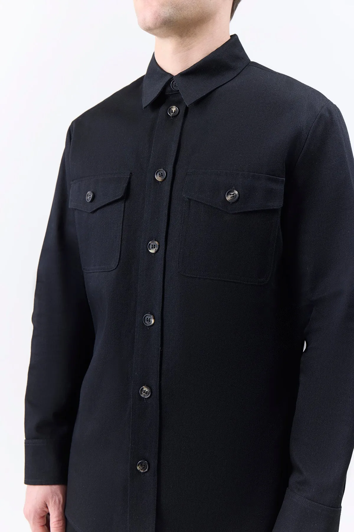 Everly Overshirt in Black Organic Cotton Denim