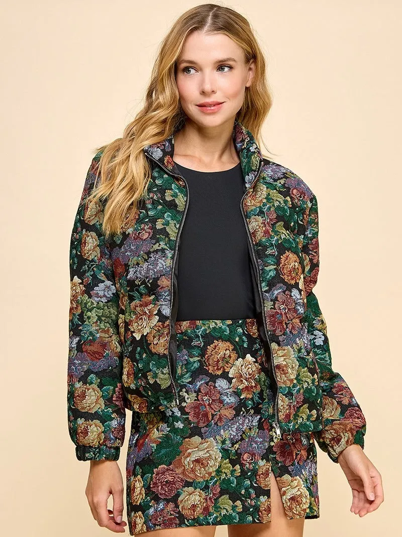 Feeling Floral Zip Up Jacket