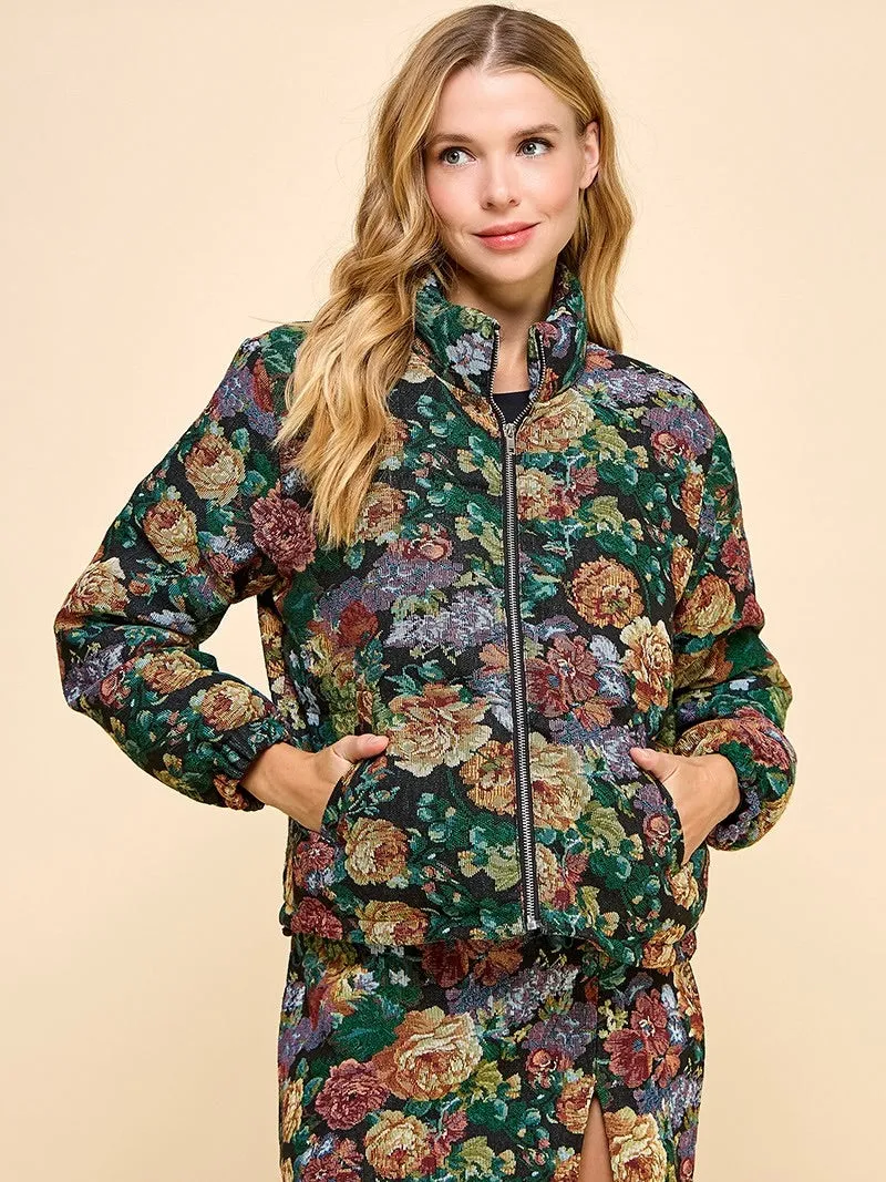 Feeling Floral Zip Up Jacket