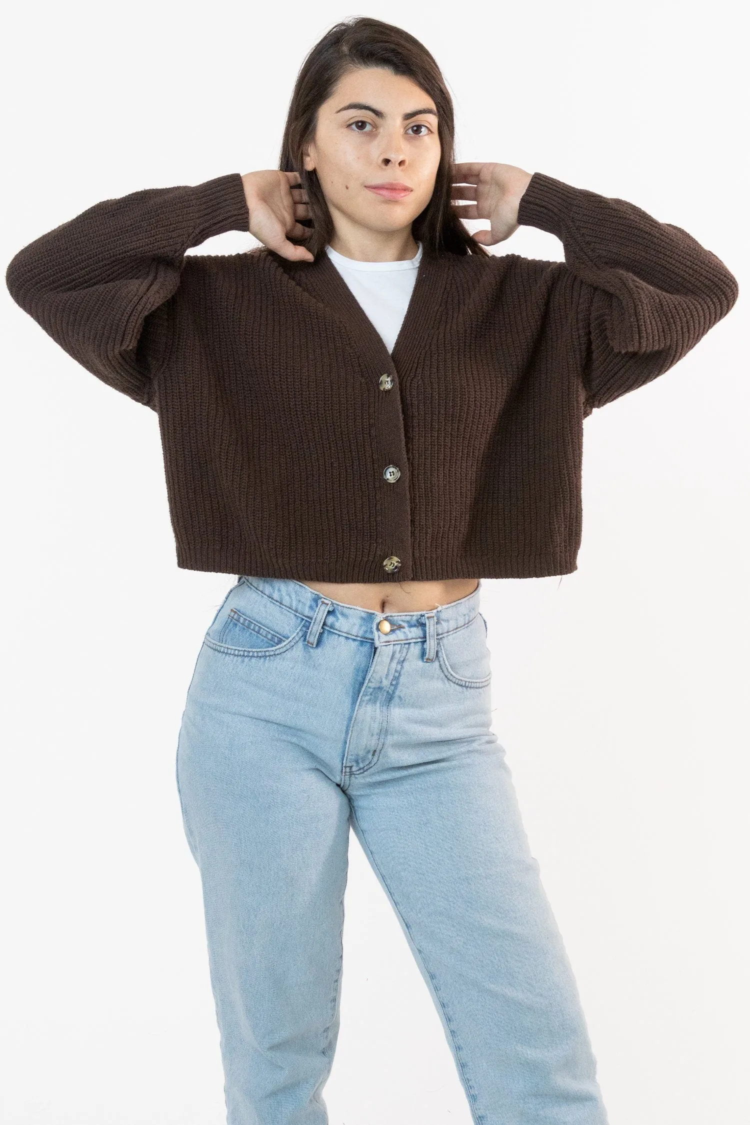 FM35GD - Fisherman Cropped Cardigan