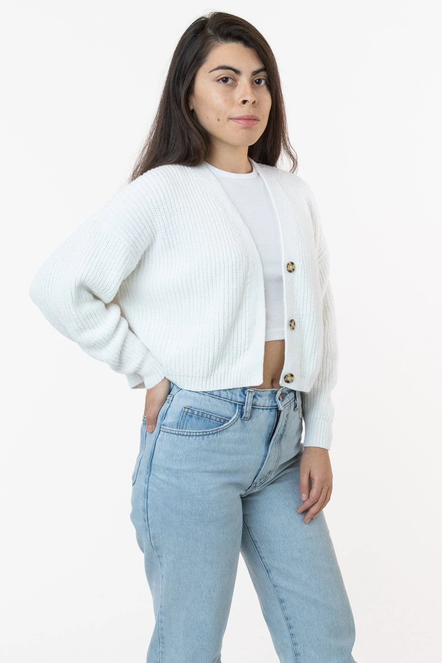 FM35GD - Fisherman Cropped Cardigan