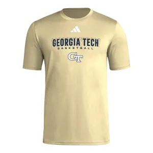 Georgia Tech Yellow Jackets Adidas Basketball Gold T-Shirt