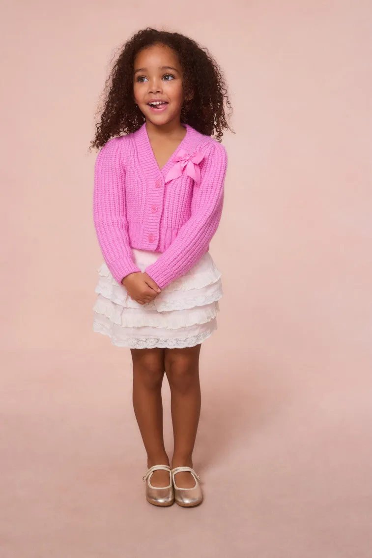 Girls Teisha Cardigan - ROSE POMPADOUR