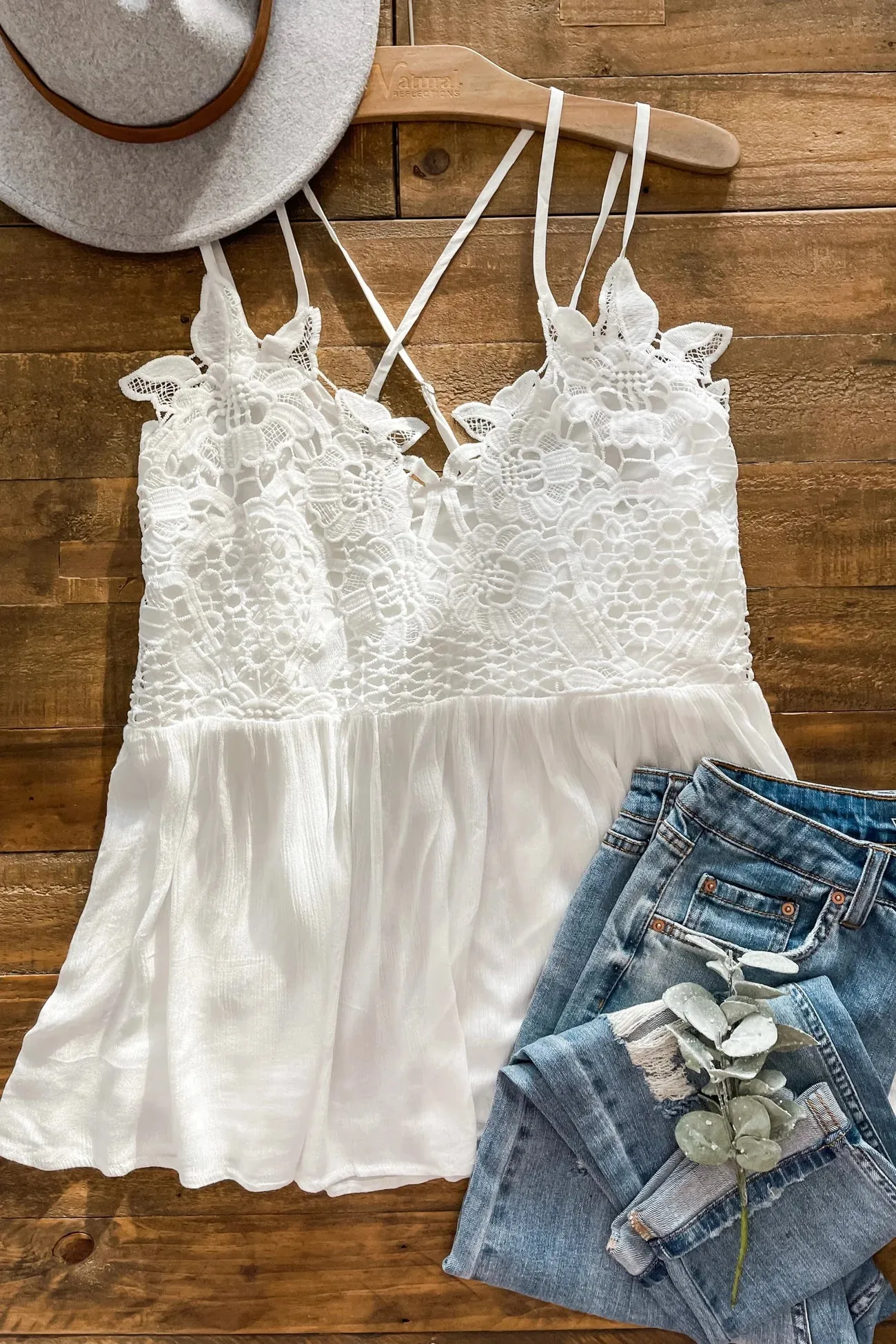 Grace Lace Tank (White)