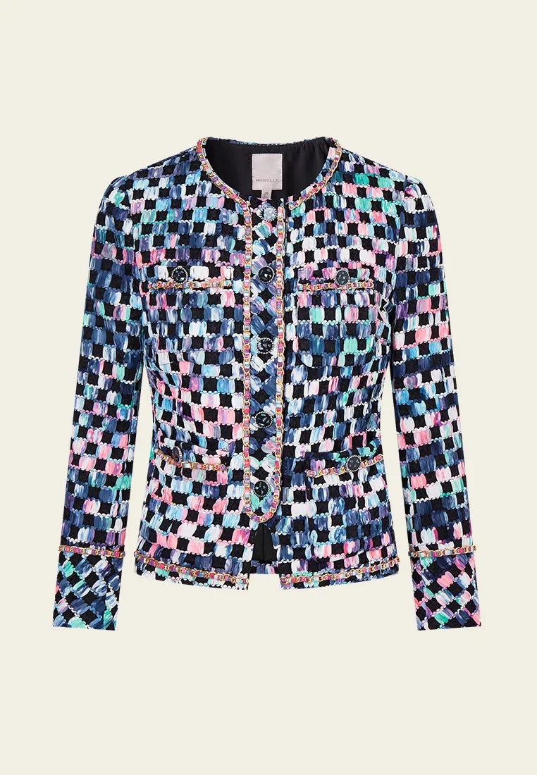 Gradient Checker Pattern Jacket