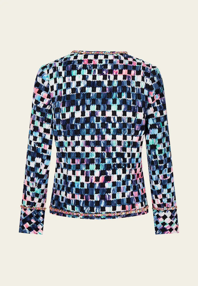 Gradient Checker Pattern Jacket