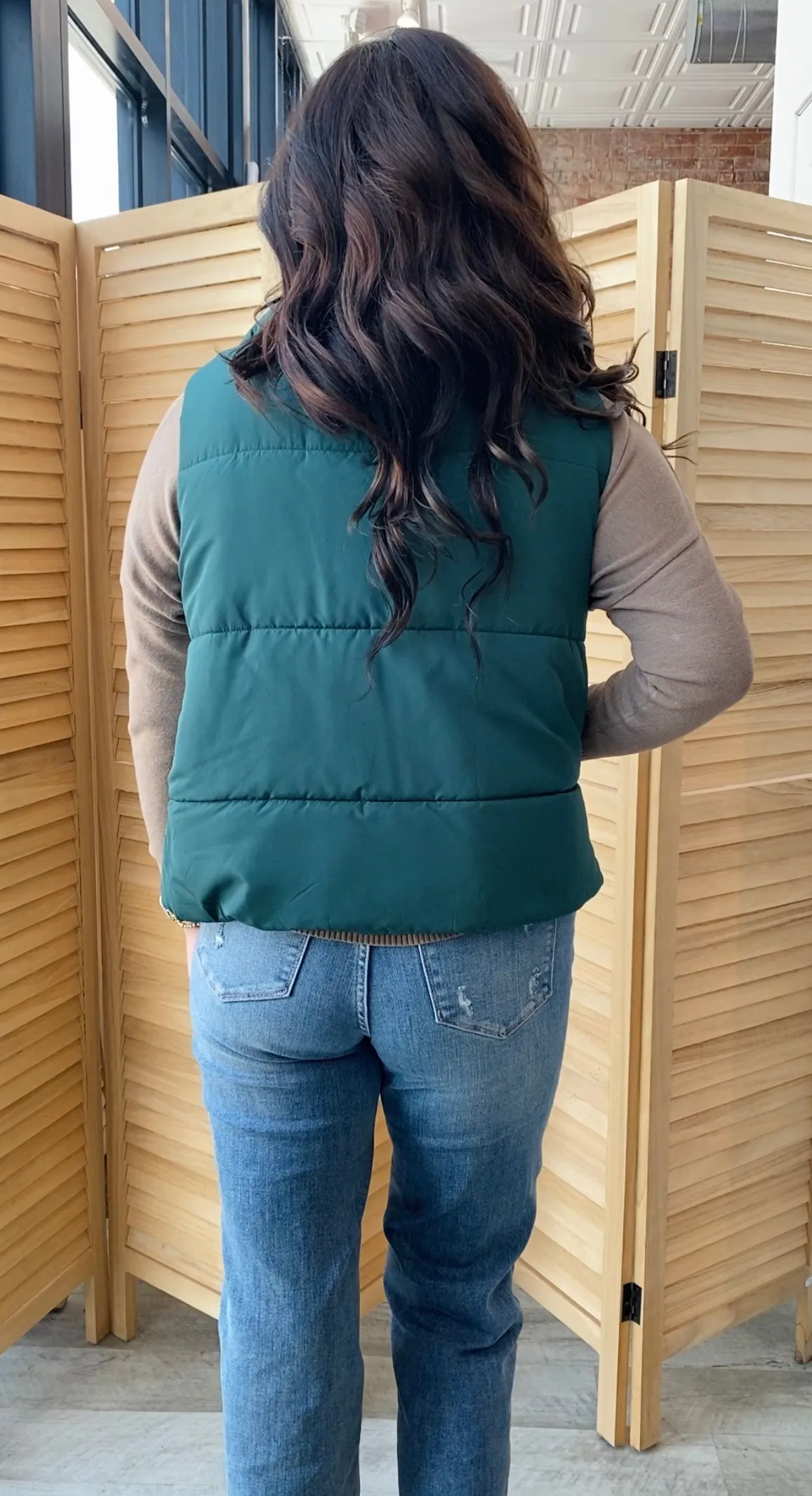 Hey Pumpkin Puffer Vest | Hunter Green