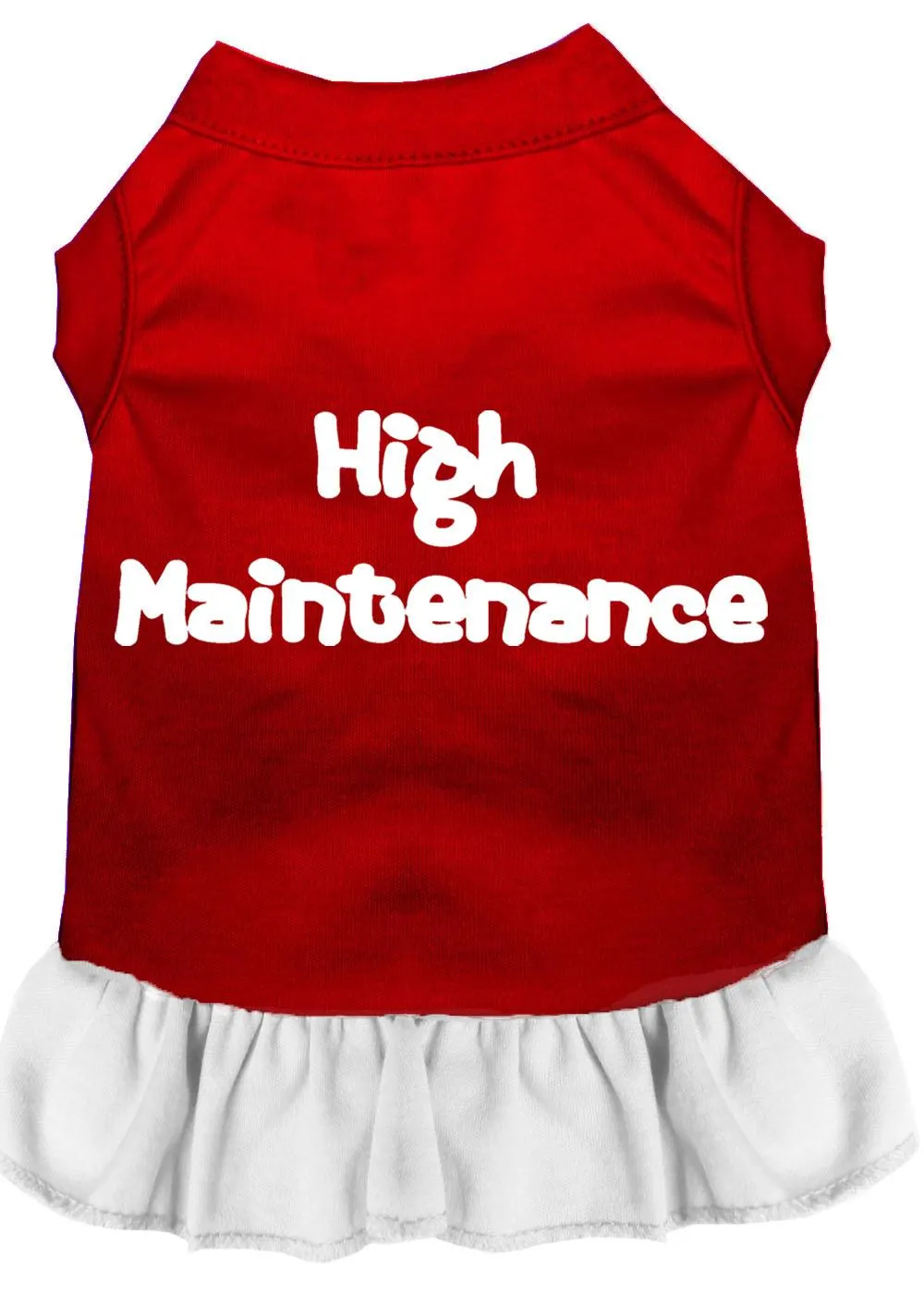 High Maintenance Screen Print Dress Red With White Lg (14)