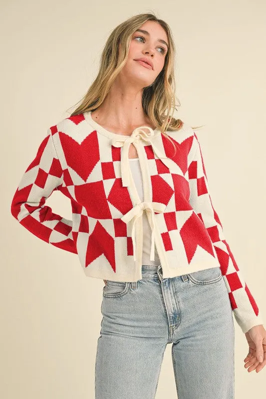 Holiday Cheer Bow Tie Cardigan