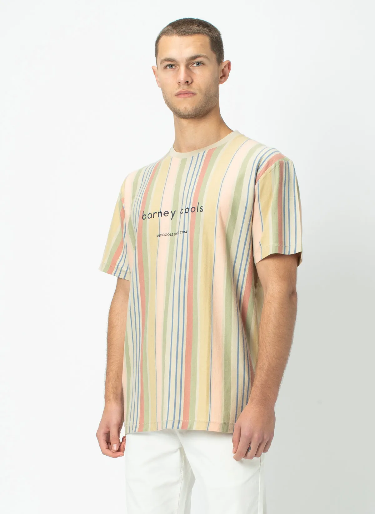 Homie Tee White Vert Stripe