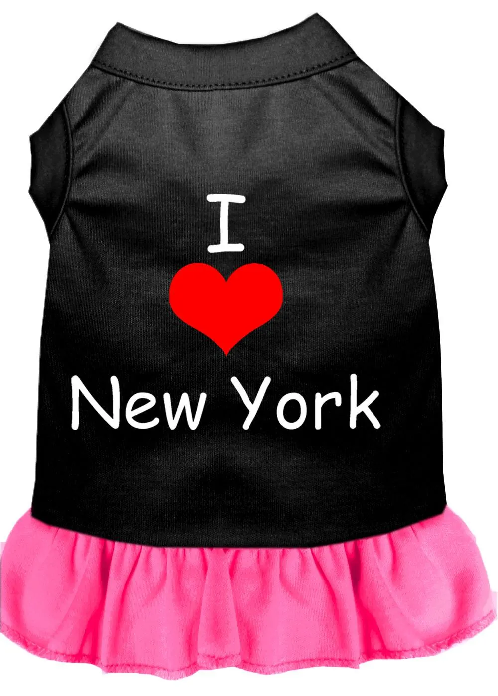 I Heart New York Screen Print Dress Black With Bright Pink Lg (14)