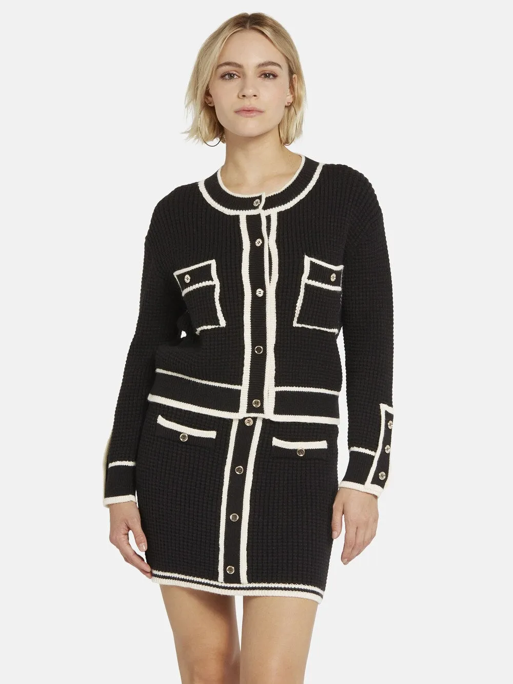 Knitted cardigan Nicowa IDOWIA, black