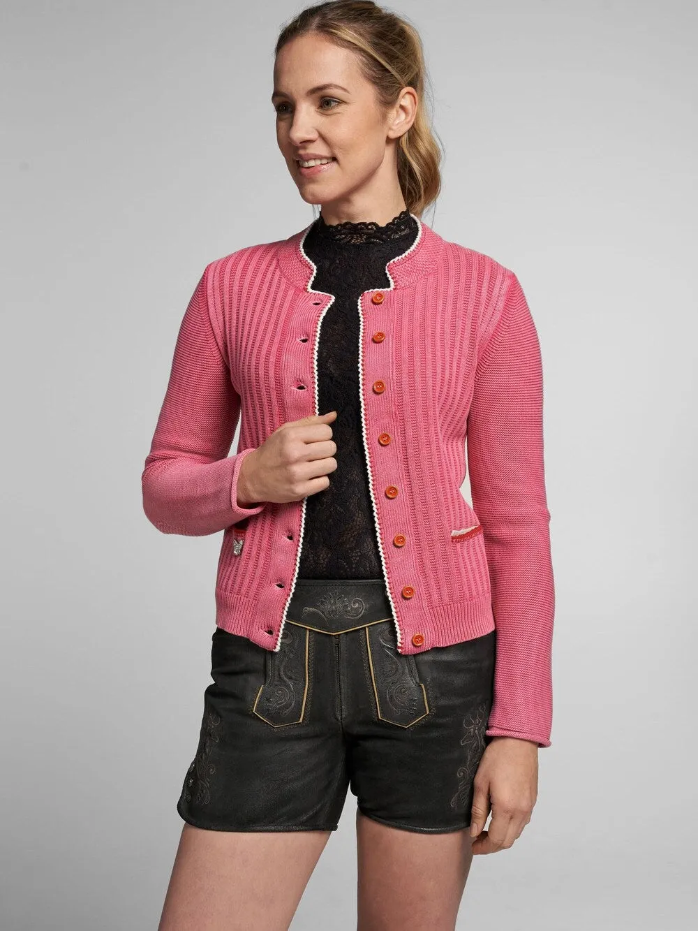 Knitted cardigan SPIETH & WENSKY Alexa, berry