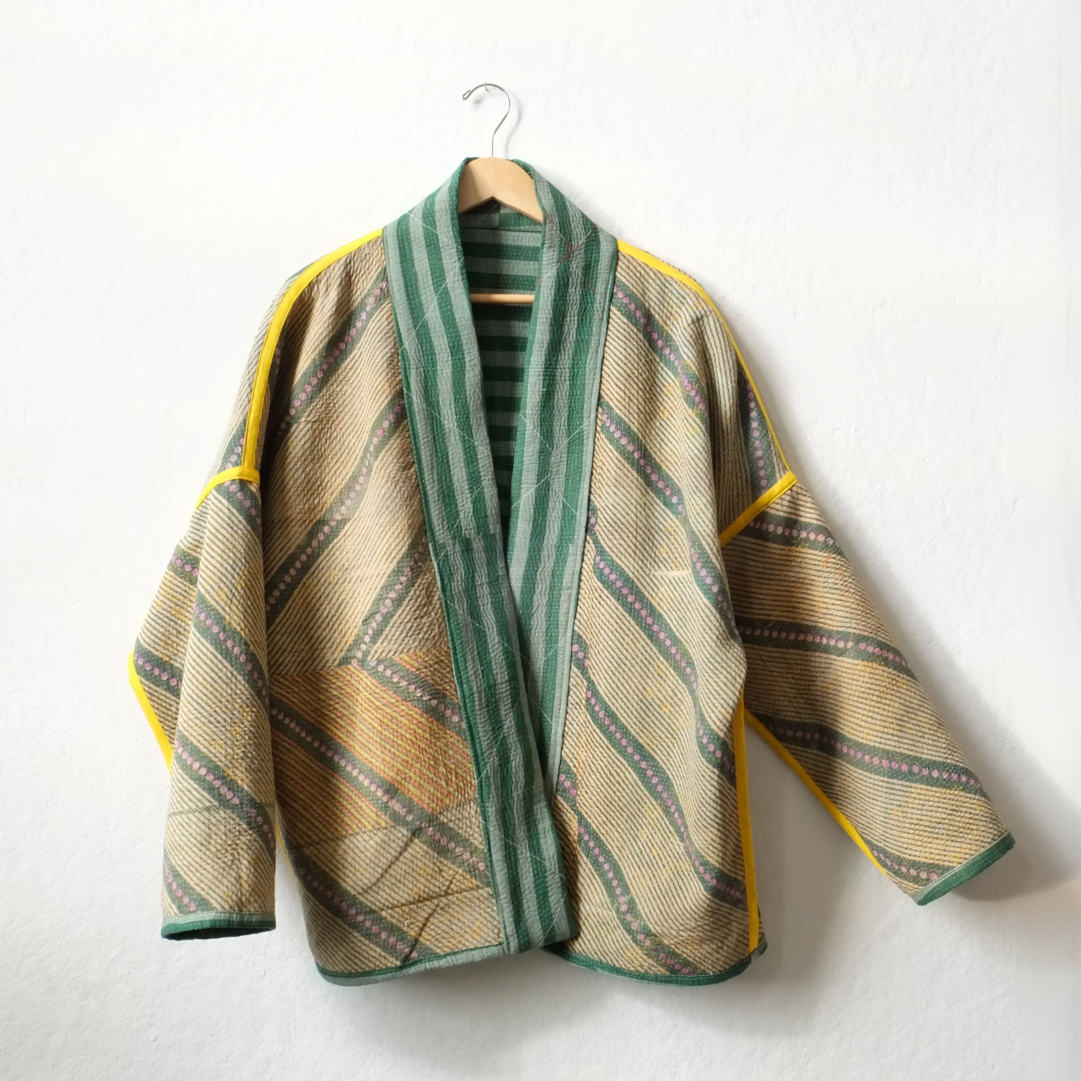 L Green Stripes Anoushka Jacket LM110