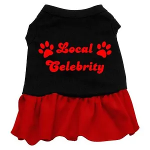 Local Celebrity Screen Print Dress  Black with Red XS (8)