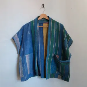 M Blue with Green Stripes Anoushka Jacket SS062