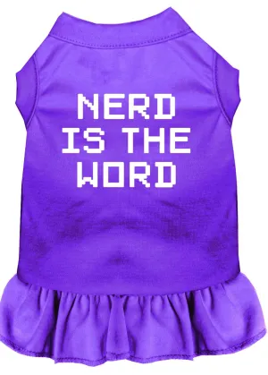 Nerd Is The Word Screen Print Dress Purple 4x (22)