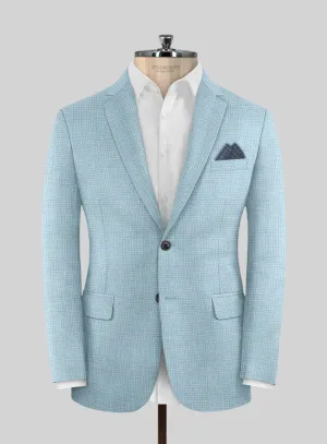 Noble Martina Blue Wool Silk Linen Jacket