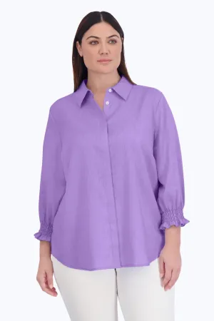 Olivia Plus Easy Care Solid Linen Shirt