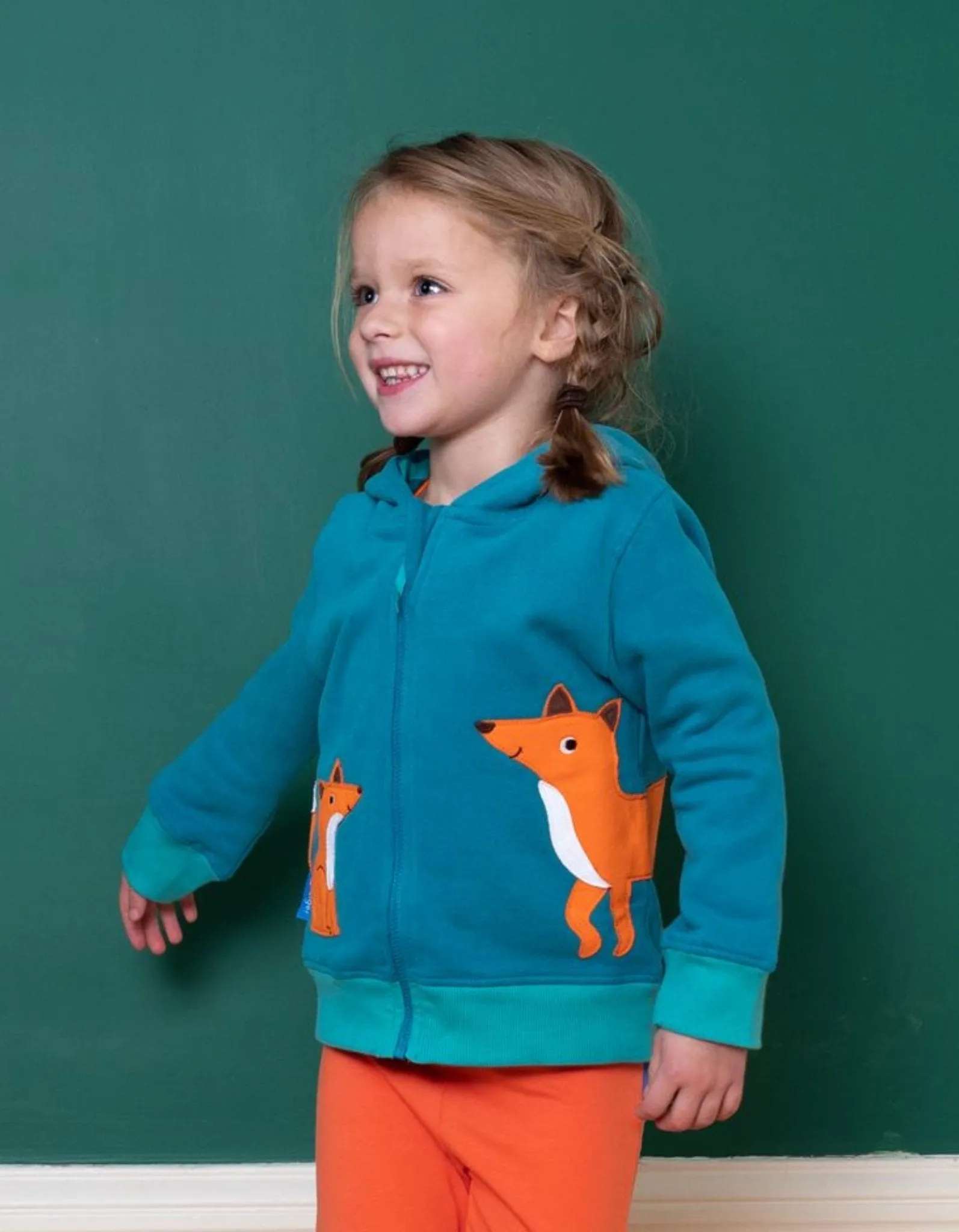 Organic Fox Applique Hoodie