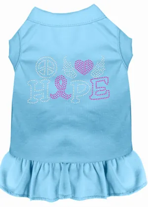 Peace Love Hope Breast Cancer Rhinestone Pet Dress Baby Blue Xxxl (20)