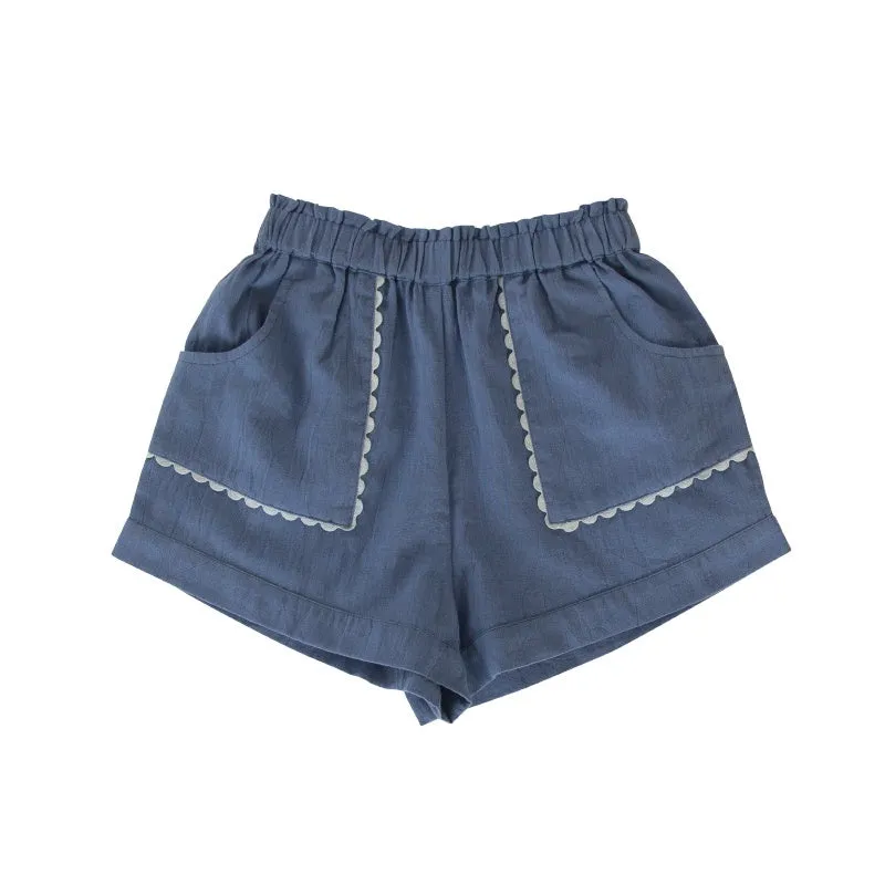 Peggy Brigitte Ric Rac Shorts - Blue