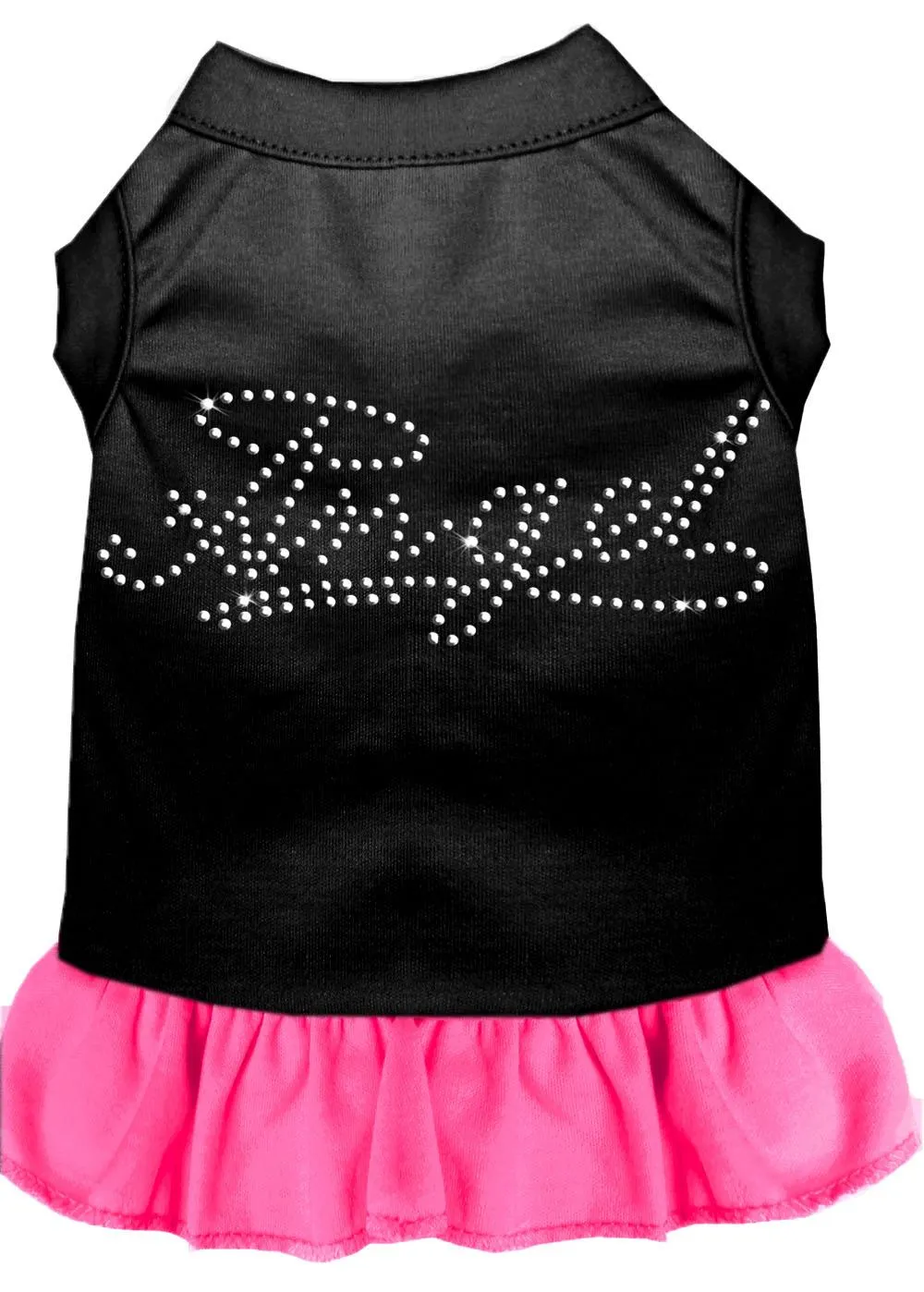 Rhinestone Angel Dress Black With Bright Pink Med (12)