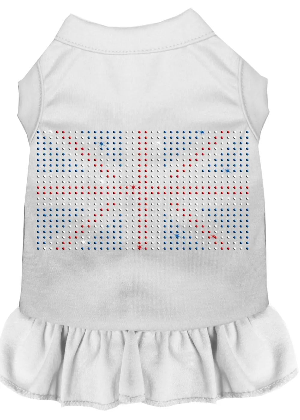 Rhinestone British Flag Dress White Xl (16)