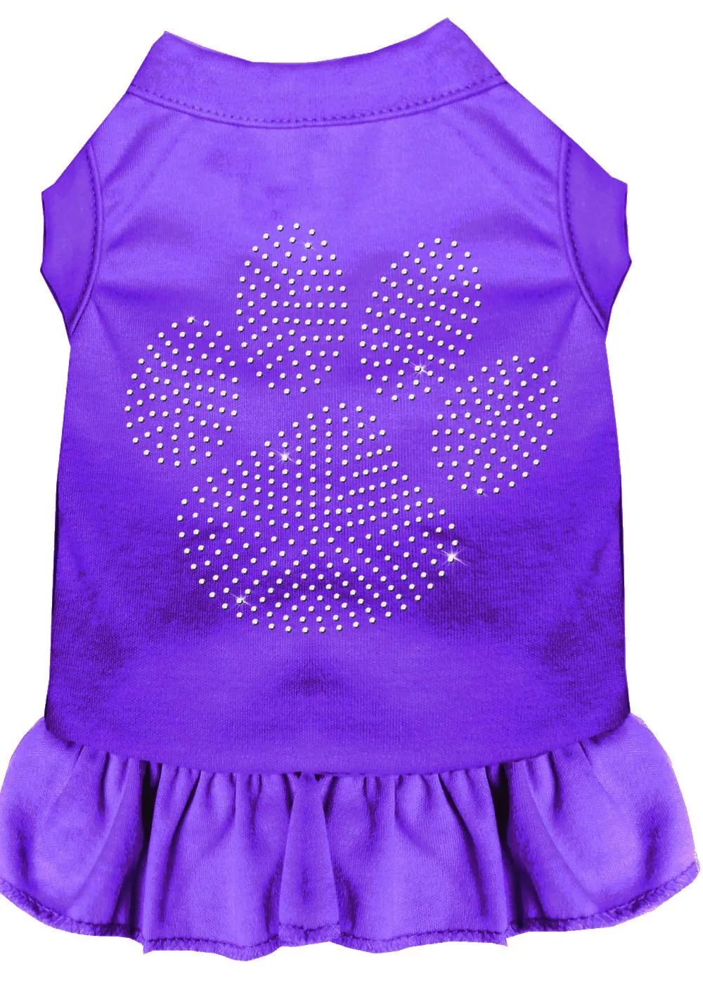 Rhinestone Clear Paw Dress Purple Xxl (18)