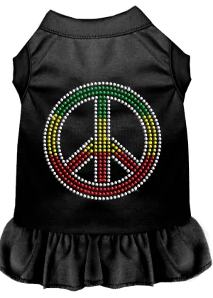 Rhinestone Rasta Peace Dress Black Xxxl (20)