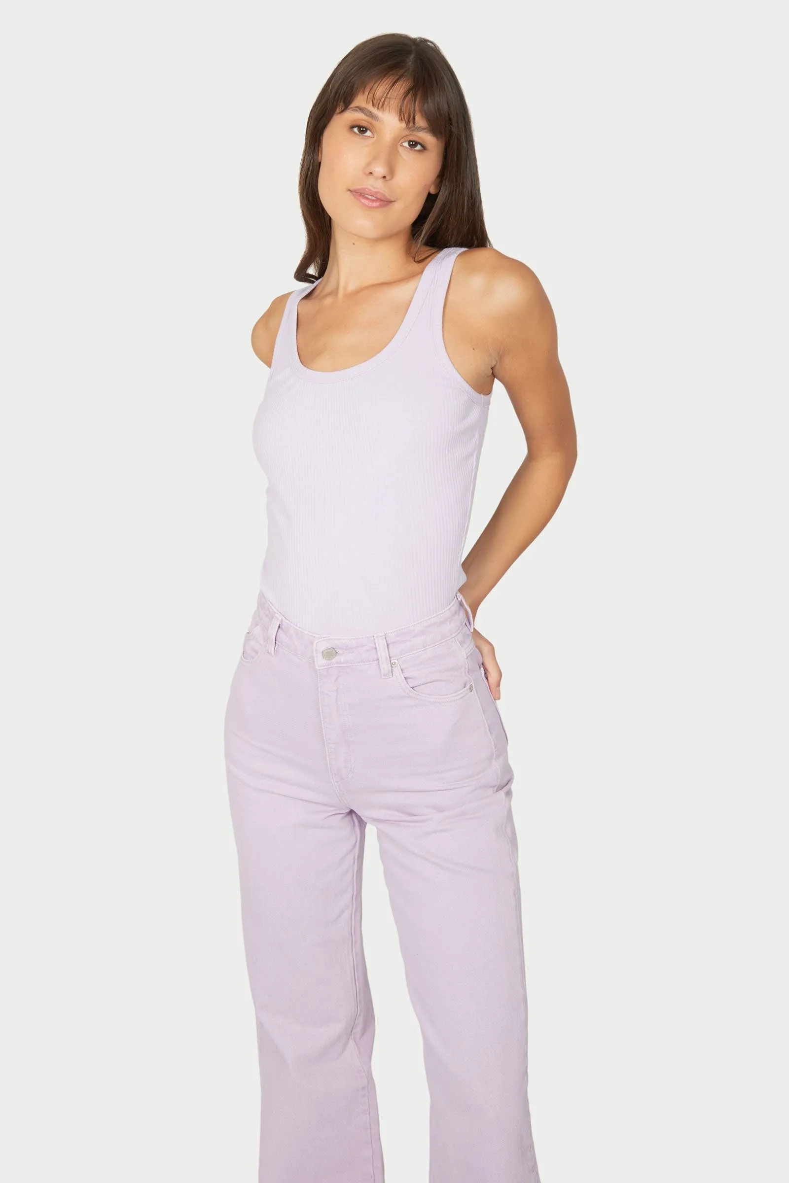 ROLLAS Womens Classic Rib Tank - Lavender