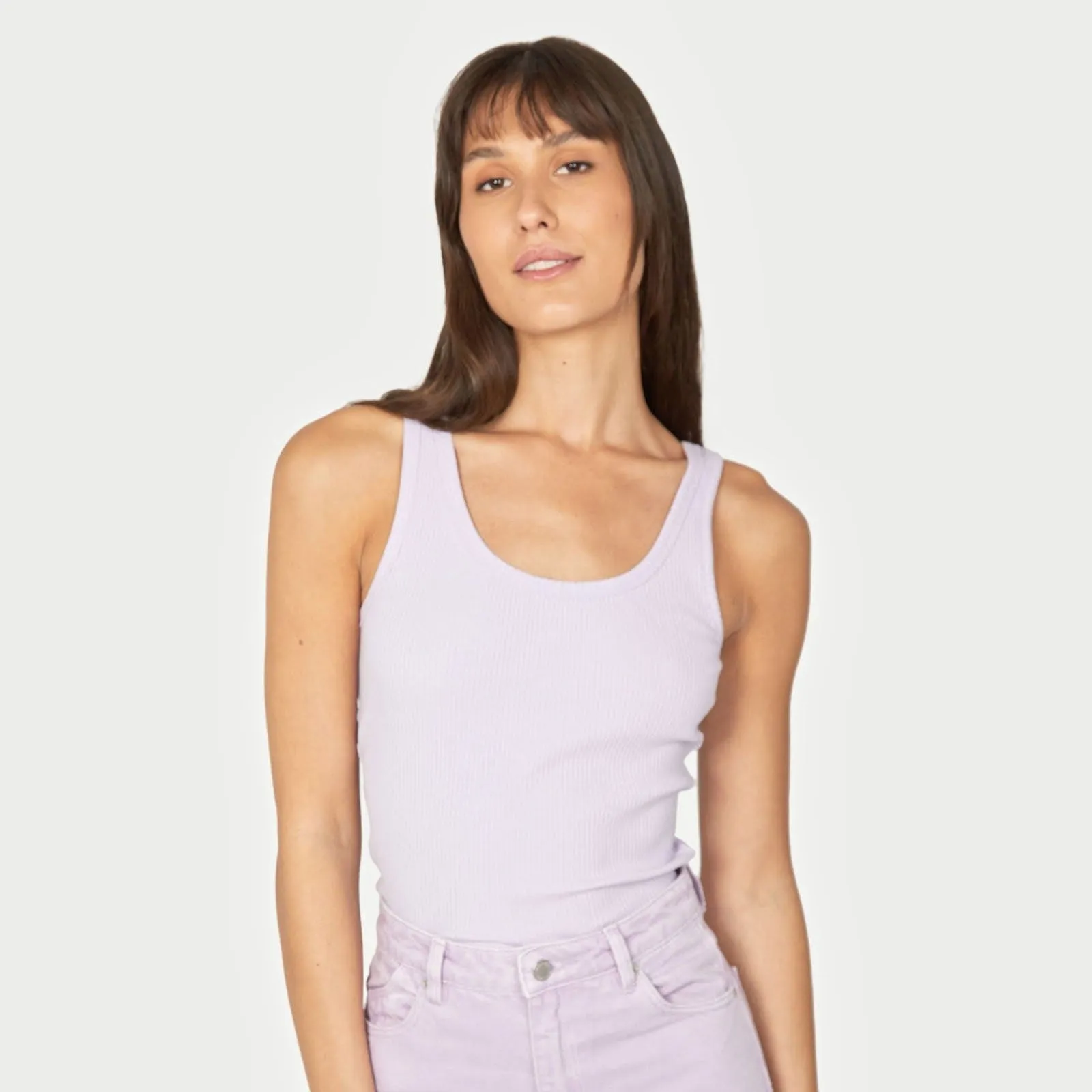 ROLLAS Womens Classic Rib Tank - Lavender