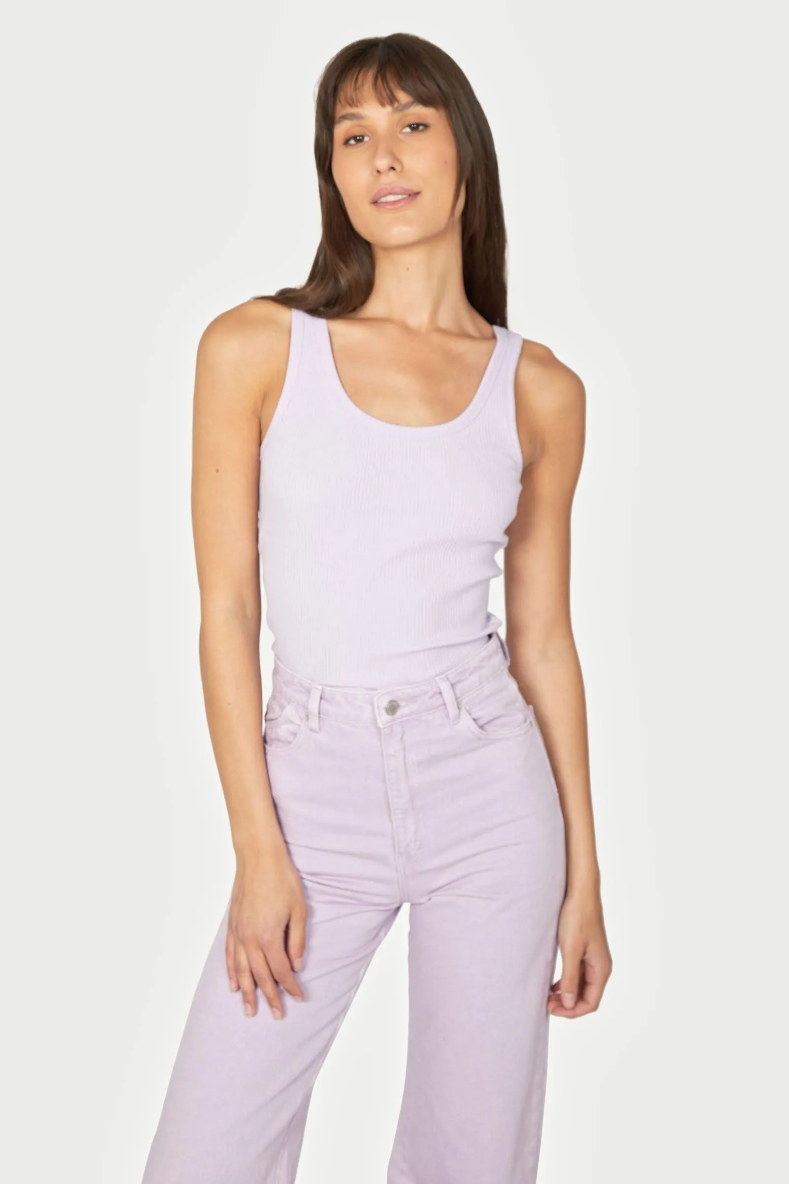 ROLLAS Womens Classic Rib Tank - Lavender