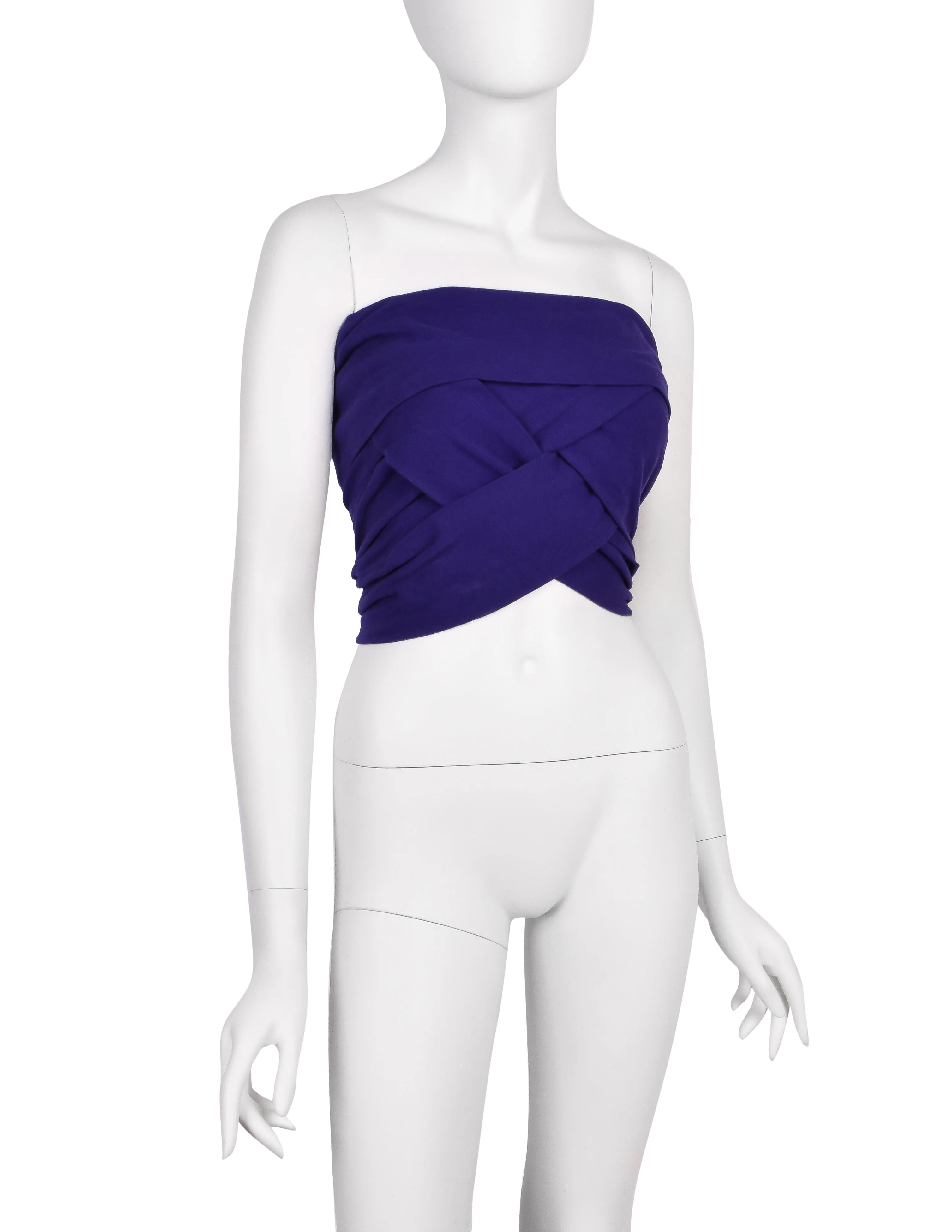 Romeo Gigli Vintage SS 1991 Purple Stretch Cotton Tube Top